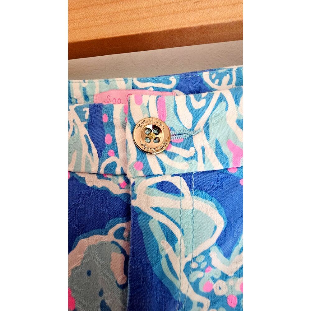 Lilly Pulitzer Pants, Textured Kelly Ankle Bay Blue Into The Deep Women's Size 2 - Picture 5 of 10